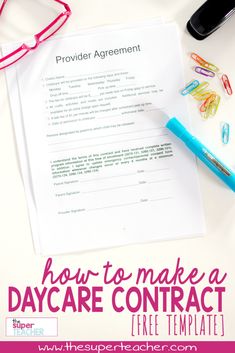 how to make a daycare contract free template