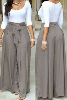 Dress Pants Outfits, Wide Legged Pants, Afrikaanse Mode, Wedding Hijab, Classy Dress Outfits, Wedding Summer, African Print Fashion Dresses, African Clothing Styles, Classy Casual Outfits