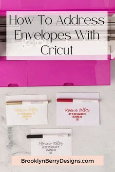 an envelope with the words how to address envelopes with cricut