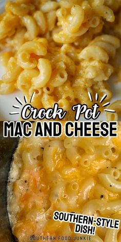 the cover of crock pot mac and cheese is shown in this advertisement for southern - style dish