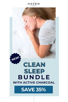 an ad for the new haven mattress and bedding line, with text that reads clean sleep