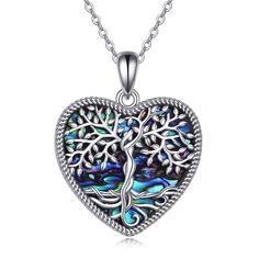 PRICES MAY VARY. 🌲 ❤️ Design:Tree of life symbol of good luck,health,growth and strength.The heart tree of life necklace inlaid with colourful abalone shell,mysterious, elegant and charming 🌲 ❤️ Material: 925 sterling silver tree of life jewelry, hypoallergenic,tarnish resistant,nickel-free,lead-free,cadmium-free,suitable for long-term wear,especially sensitive skin women. 🌲 ❤️ Tree of life pendant :0.91*1.13 inch.Packaged in an elegant gifts box,Perfect for Giving or Safekeeping. 🌲 ❤️ Gift Tree Of Life Necklace For Gift, Tree Of Life Pendant Necklace As Gift, Mother's Day Tree Of Life Necklace Gift For Mom, Tree Of Life Round Pendant Necklace For Mother's Day, Tree Of Life Jewelry For Mother's Day Gift, Tree Of Life Necklace For Anniversary And Mother's Day, Tree Of Life Necklace For Anniversary, Mother's Day, Mother's Day Tree Of Life Necklace, Tree Of Life Necklace For Anniversary On Mother's Day