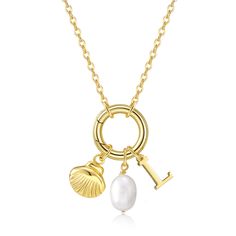 PRICES MAY VARY. Charm Necklace for Women: This Gold Initial Charm Necklace for Women includes seashells, pearls, and personalized initial charms, making it the ideal charm necklace for beach lovers. It effortlessly enhances your beach style, making it ideal for vacations, beach parties, or simply adding a touch of summer to your day. Charm Necklace Size: Our charm necklace measures 16.5" + 2" and features a lobster clasp closure, allowing you to easily adjust the length yourself. Pearl Necklace Beach Parties, Seashell Jewelry, Letter Pendant Necklace, Initial Necklace Gold, Seashell Necklace, Necklace Pearl, Gold Initial, Shell Necklace, Necklace Size