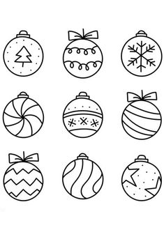 christmas ornament coloring pages for kids to print out and color on the page