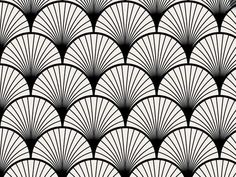 an art deco fan pattern in black and white