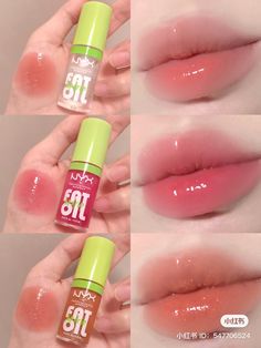 Fat Oil, Tinted Lip Gloss, Makeup Accesories, Lip Makeup Tutorial, Fancy Makeup, Lip Glosses, Makeup Items, Asian Makeup, Nyx Professional Makeup