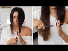 How Trim Your Own Hair, Easy Way To Trim Your Own Hair, How To Do Haircut At Home For Women, How To Cut Ends Of Hair, Diy Medium Length Haircut At Home, Easy At Home Haircuts For Women, How To Trim My Own Hair, Easy Diy Haircut For Women, How To Cut Long Hair Yourself