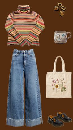 College Audition Outfit, Bisexual Aesthetic Outfit, Outfits For Big Bust, Virgo Outfits, Clothes Collage, Granola Outfits, California Fashion, Artsy Style, Casual Outfit Inspiration