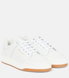 SL/61 low-top leather sneakers in white - Saint Laurent | Mytheresa Saint Laurent Sneakers, Weekend Dresses, Ysl Shoes, Paris Shopping, Saint Laurent Shoes, Classic Bags, Leather Trainers, Evening Shoes, Summer Accessories