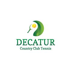 the logo for decatur country club tenniss, which has been designed to look like