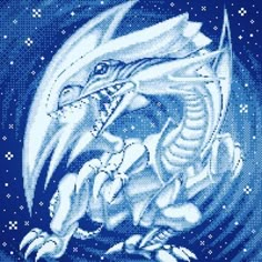 a cross stitch pattern with a dragon on it