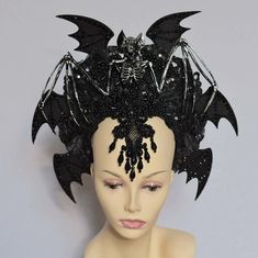 Rococo Wigs, Fantasy Headpieces, Gothic Headpiece, Cosplay Horns, Witch Wedding, Bat Costume, Halloween Ball, Headpiece Diy