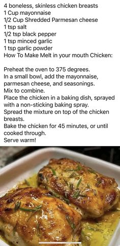 Ful Recipe, Melt In Your Mouth Chicken, New Chicken Recipes, Chicken Thighs Recipe, Thighs Recipe, Easy Baked Chicken, Healthy Kitchen, Chicken Dishes Recipes, Shredded Mozzarella