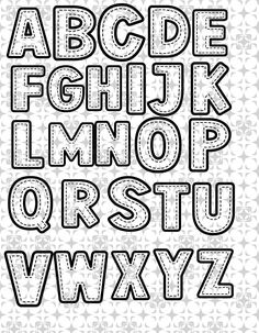 the letters and numbers are outlined in black and white