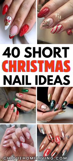 Get into the holiday spirit with our curated short Christmas nail ideas for effortless elegance! Perfect for those who prefer a chic and understated look, these designs incorporate festive colors like deep reds, snowy whites, and sparkling golds. Short Edge Nails, Nail Ideas For Christmas 2024, Gelx Inspo Nails Christmas, Classy Christmas Nails Acrylic Short, Christmas Nail Design Short Nails, Christmas Nails Anc, Christmas Nail Designs Santa Hat, Acrylic Nail Designs Xmas, Negative Space Christmas Nails