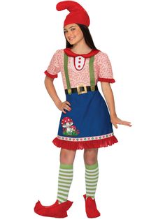 . Dress With Suspenders, Teen Jackets, Gnome Costume, Skirt With Ribbon, Green Suspenders, Diy Gnome, Fairy Tale Costumes, Whimsical Dress, Dark Fairy