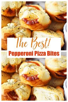 the best pepperoni pizza bites are made with crescent rolls, cheese and marinara sauce