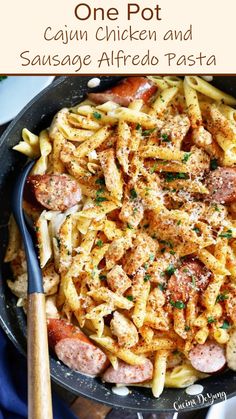 one pot cajun chicken and sausage alfredo pasta