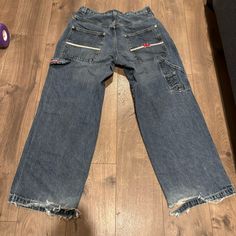 Reposhing This Item I Purchased From @Secondlove714. Loved It, But Ready To Rotate For Something New. Questions? Leave A Comment Below! Please Note That They Have Been Cut To Fit 36x30! Jnco Jeans, Y2k Men, Mens Jeans, Man Shop, Red, Blue, Color