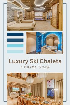 luxury ski chalets in chalet sneag, france with pictures of the dining room and living room