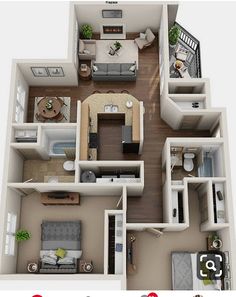 the floor plan of a two bedroom apartment with living room, dining area and kitchen