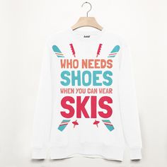 "This retro 80s-style ski sweatshirt is perfect for fun on and off the slopes. Super-soft unisex fit sweatshirt with \"Wear Skis\" ski slogan. Our retro Ski Resort range will get you in the mood for your ski trip! Tough day on the slopes? Get into one of these awesome sweatshirts and reward yourself with some well earned apres ski! It's a brilliant gift for your Ski Trip Crew - your husband, partner, sister, dad, brother or best mate and the ideal present for winter ski and snowboarding trips. V Winter Sporty Sweatshirt, Winter Sporty Sweatshirt With Comfortable Fit, Winter Sportswear Sweatshirt With Graphic Print, Sporty Cotton Sweatshirt For Winter Sports, Winter Sports Sweatshirt, Winter Sports Sweatshirt For Winter, Sporty Sweatshirt For Winter Sports, Sporty Winter Sweatshirt With Lettering, Comfortable Graphic Print Sweatshirt For Sports