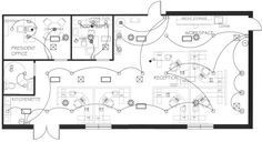 the floor plan for an office