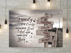 a wooden sign with the words family on it