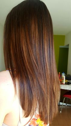 Copper Highlights On Brown Hair Straight, Copper Highlights On Dark Hair, Copper Highlights On Brown Hair, Brown Auburn Hair, Dyed Red Hair, Ginger Hair Color, Hair Upstyles, Dark Hair With Highlights