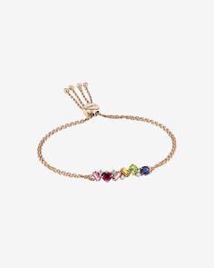 Kalan By Suzanne Kalan Amalfi Blend Rainbow Pulley Bracelet in 14k rose gold Multicolor Diamond Bracelet As A Gift, Luxury Multicolor Gold Bracelet As A Gift, Luxury Multicolor Gold Bracelet As Gift, Luxury Multicolor Gold Bracelet For Gift, Luxury Multi-stone Bracelet, Elegant Multicolor Multi-stone Gold Bracelet, Elegant Multicolor Jewelry With Adjustable Chain, Elegant Multicolor Diamond Bracelet As Gift, Luxury Multicolor Gemstone Bracelets