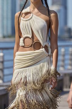 Diy Fashion Scarf, Bronx And Banco, Burning Man Costume, Spring 2023 Ready To Wear, 2023 Ready To Wear Collection, Draping Fashion, Gowns Dresses Elegant, Macrame Dress, 2023 Ready To Wear