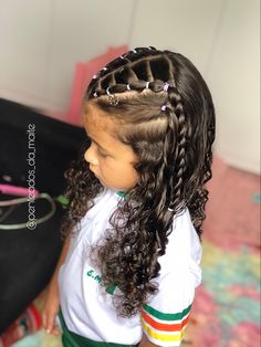 Hair Styles For Curly Hair Kids, Penteados Fáceis Infantil, Hairstyles For Curly Hair Kids, Hair Styles For Toddlers, Hair Ideas For Kids, Hair Styles For Kids, Kids Short Hair Styles