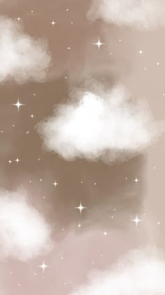 there are clouds and stars in the sky