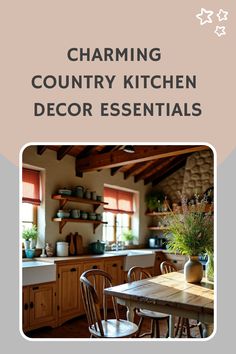 Charming Country Kitchen Decor Essentials Chic Modern Farmhouse, Farm Kitchen Decor, Trendy Kitchen Design, Shabby Chic Modern, Black Kitchen Decor, Farmhouse Trends, Small Kitchen Decor, Farm Kitchen, Country Kitchen Decor