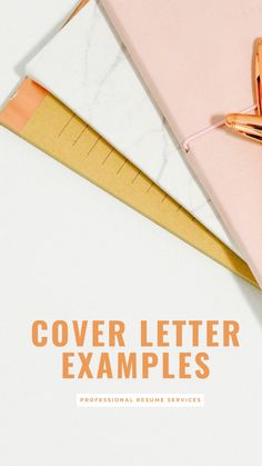 the cover letter examples are displayed next to a pencil