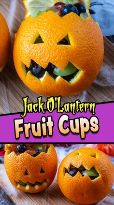 Jack O Lantern oranges with a text overlay title. Orange Foods For Party, Vegan Low Fat, Healthy Pies, Orange Lanterns, Lantern Pumpkins