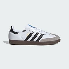 Born on the pitch, the Samba is a timeless icon of street style. This silhouette stays true to its legacy with a tasteful, low-profile, soft leather upper, suede overlays and gum sole, making it a staple in everyone's closet - on and off the pitch. Samba Og Shoes, Adidas Samba Outfit, Samba Shoes, 2024 Wishlist, Adidas Samba Og, Black Gums, Adidas Shop, Air Jordan 3, Jordan 3