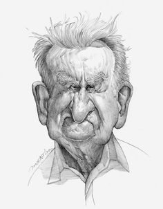 a pencil drawing of an older man's face