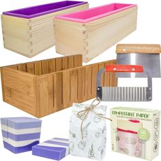 PRICES MAY VARY. 【All-in-one Soap Making Kit】Package includes: 2 x 46oz Wooden pine box soap mold with silicone liner, 1 x Bamboo Cutter, 1 x Stainless Straight Slicer, 1 x Stainless Wavy Slicer, 50 Soap Paper Bags. It is perfect for melt and pour, cold process and hot process soap making, and this set is a one-stop supplies for all of your soap-making crafts needs! 【Bamboo Cutter for 1 Inch Soap Bar】This soap cutter is designed specially for making one-inch thick bars of soap with 10 slots. Inn Wooden Soap Molds, Soap Making Molds, Molds Silicone, Melt And Pour, Soap Making Supplies, Packaging Paper, Soap Maker, Mold Kit, Soap Packaging