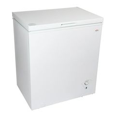 a white chest freezer sitting on top of a counter