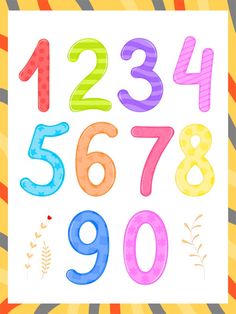 the numbers are painted in different colors and sizes, including one for each child's age