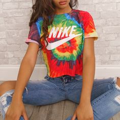 ☞ stonexxstone ☞stonexxstone.tumblr.com ☞ IG _jessiestone_ Kenzie Fashion, Colorful Nike, Diy Tie Dye, Diy Tie, Tie Dye T Shirts, Narnia