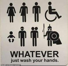 a white sign with black lettering on it that says, whatever just wash your hands