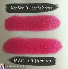 Mac Love You Back Lipstick Swatch, Mac All Fired Up, Thanks Its Mac Lipstick Swatch, Mac Mehr Lipstick Swatch, Kvd Lipstick Swatch, Mars Lipstick Swatch, Kat Von, Kat Von D