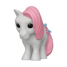 a white and pink toy horse on a white background