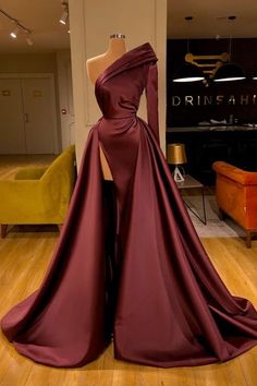 One Shoulder Prom Dress, Detachable Skirt, Long Sleeve Prom, Long Sleeve Evening Dresses, فستان سهرة, Dresses Elegant, Mermaid Evening Dresses, Prom Dresses With Sleeves, Prom Dresses Long With Sleeves