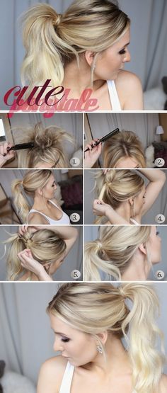 LoveThisPic offers beautiful and inspiring pictures, as well as DIY and tips to live a happier life. Five Minute Hairstyles, Hair Styles For Dirty Hair Quick, Free Hairstyle, Ponytail Tutorial, Cute Ponytails, Messy Ponytail, Makijaż Smokey Eye