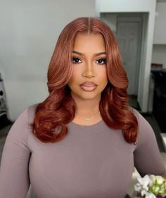 Fall Hair Ideas Black Women, Caramel Balayage Black Women, Sleeked Hairstyles, Cinnamon Hair Color On Black Women, Fall Hair Colors For Black Women, Redish Brown Hair, Brown Bob Wig, Cinnamon Hair, Long Weave