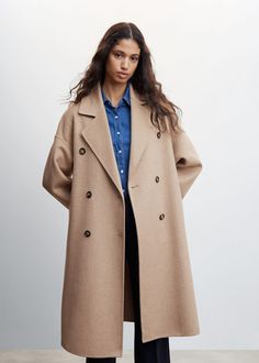 Laatste prijzen voor Dames 2023 | Mango Nederland Oversized Wool Coat, Style Oversize, Fall 23, Wool Coat Women, Classic Coats, Wool Blend Coat, Brown Coat, Coat Women, Light Summer