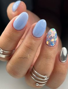 Blue Shellac Nails, Wow Nails, Magic Nails, Hello Nails, Gelish Nails, Exotic Nails, Oval Nails, Nails Desing